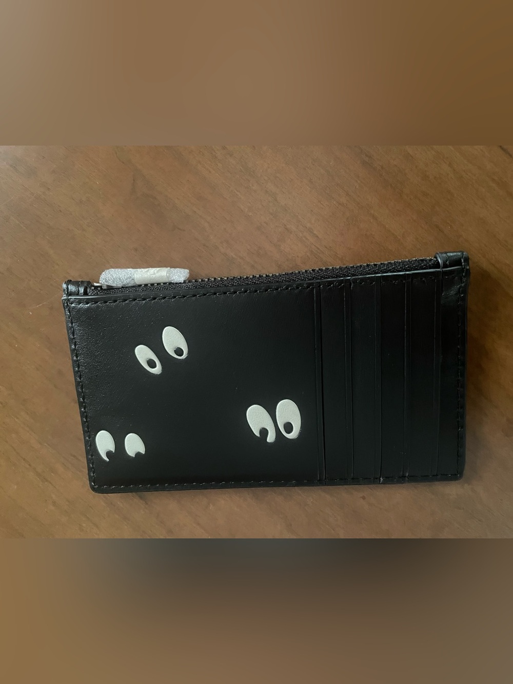 Coach x Disney Black Leather Card Case with Zipper - Picture 2 of 8